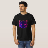 猫怒：ネオンTシャツアート Tシャツ (正面フル)
