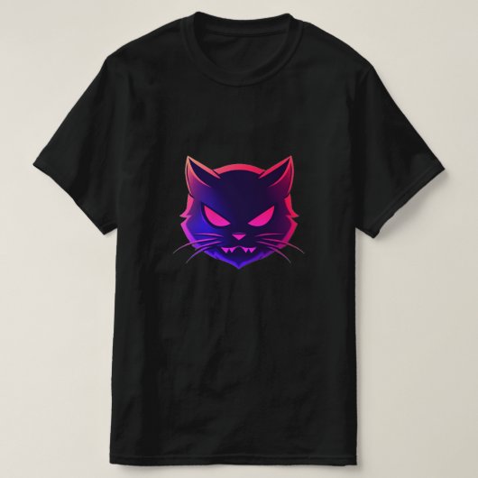 猫怒：ネオンTシャツアート Tシャツ (デザイン正面)