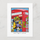 猫恋しく思に電話おもしろいカスタムす ポストカード (正面)