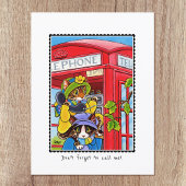 猫恋しく思に電話おもしろいカスタムす ポストカード