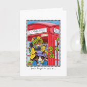 猫恋しく思の折り曲げおもしろいに電話カスタムする カード (正面)