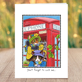 猫恋しく思の折り曲げおもしろいに電話カスタムする カード