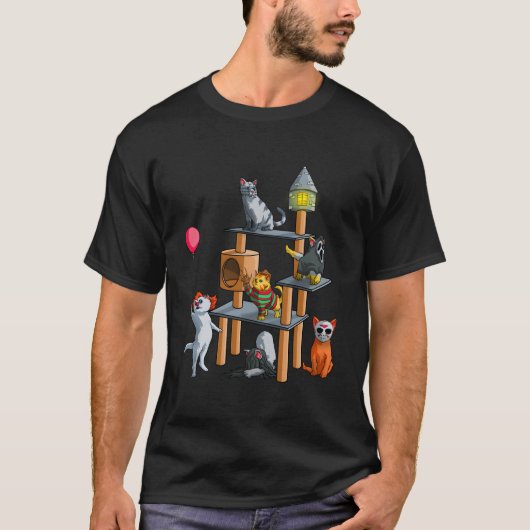 猫恐怖映画 ハロウィン ねこ キティ Tシャツ (正面)