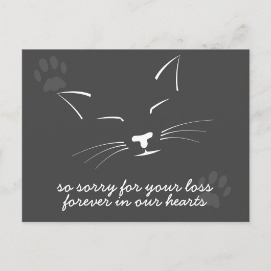 猫悔やみや弔慰はがき ポストカード (正面)