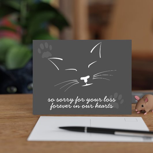 猫悔やみや弔慰はがき ポストカード