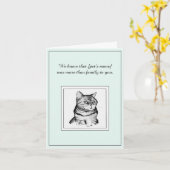 猫悔やみや弔慰折りグリーティングカード カード (黄色い花)