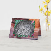 猫悔やみや弔慰 カード (黄色い花)