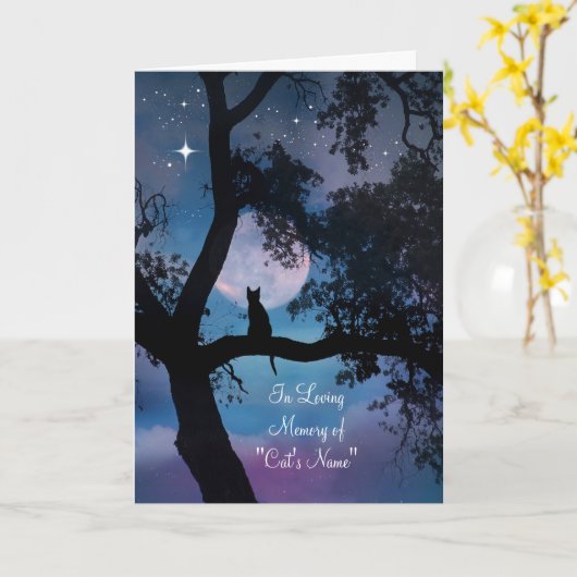 猫悔やみや弔慰、猫用名前をカスタムする、共感表 カード (黄色い花)