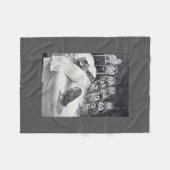 猫悪夢フクロウ鳥ルイ·ワイン フリースブランケット (正面(横))