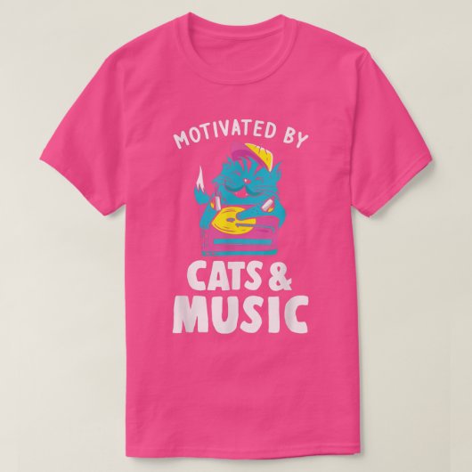 猫意欲を起こと音楽の音楽聞で Tシャツ (デザイン正面)