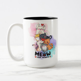 猫愛がいつもあるマグカップ ツートーンマグカップ