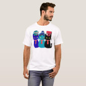 猫愛の引用 ミニマリストのタイポグラフィーデザイン Tシャツ (正面フル)