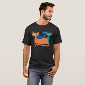 猫愛の引用 ミニマリストのタイポグラフィーデザイン Tシャツ (正面フル)