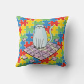 猫愛ジグソープズル不機嫌 クッション (裏面)