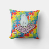 猫愛ジグソープズル不機嫌 クッション (正面)