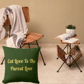 猫愛ピュレストパーソナライズカワイイおもしろい引用文グリーン クッション