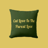 猫愛ピュレストパーソナライズカワイイおもしろい引用文グリーン クッション