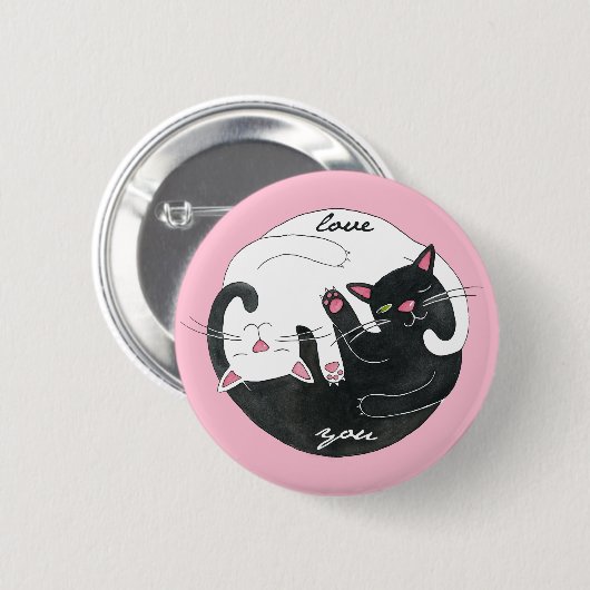 猫愛ボタン 缶バッジ (正面&裏面)
