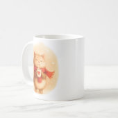 猫愛好家のためのオレンジネコマグ コーヒーマグカップ (正面左)