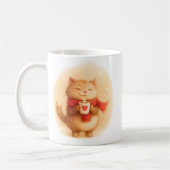 猫愛好家のためのオレンジネコマグ コーヒーマグカップ (左)