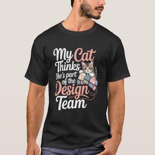 猫愛好家のためのキルティング・ユーモア 縫製 編み物 キルト Tシャツ (正面)