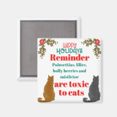 猫愛好家のためのクリスマスの注意喚起 マグネット (正面/裏面)