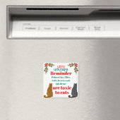 猫愛好家のためのクリスマスの注意喚起 マグネット (インサイチュ (食洗機))