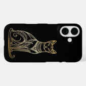 猫愛好家のためのゴールドキャットのイラスト - ラインアートスタイル Case-Mate iPhoneケース (裏面 (横))