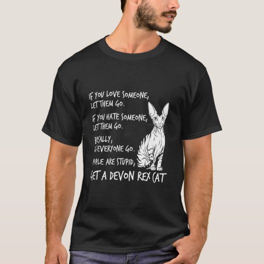 猫愛好家のためのデボンレックスの妖精猫のデザイン Tシャツ (正面)
