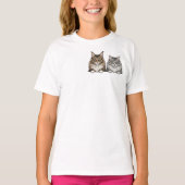 猫愛好家のためのメインクーンとシルバータビー Tシャツ (正面)