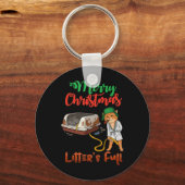猫愛好家のための楽しいクリスマス "Litter's Full Merry Christmas" キーホルダー (正面)