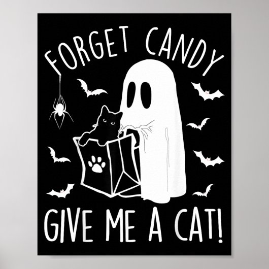 猫愛好家のための面白い黒猫がお菓子を忘れた ポスター (正面)