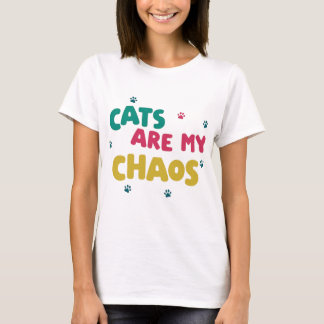 猫愛好家のカオス: カラフルな告白 Tシャツ