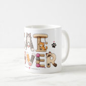 猫愛好家のワードアート コーヒーマグカップ (正面右)