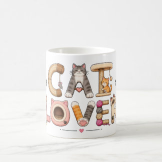 猫愛好家のワードアート コーヒーマグカップ