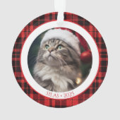 猫愛好者ペットクリスマス写真オーナメント 年付き オーナメント (裏面)