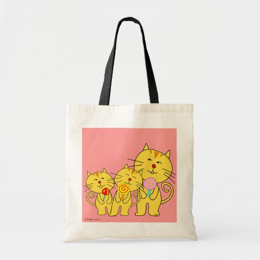 猫愛棒つきキャンデーのバッグ トートバッグ (正面)