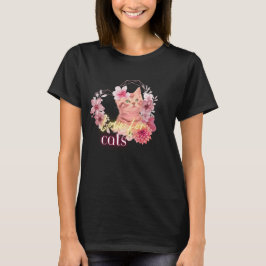 猫愛溢れるフローラルキッテンTシャツ - かわいいペット好きへのギフト Tシャツ