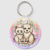 猫愛犬 キーホルダー (正面)