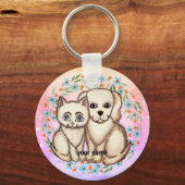 猫愛犬 キーホルダー (正面)