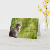 猫愛考える情友人のグリーティングカード カード (黄色い花)