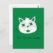 猫感じのラッキー・セント・パトリックの日 ポストカード (正面/裏面)