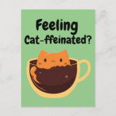 猫感じの肉か?コーヒーキャットマンガ ポストカード (正面)