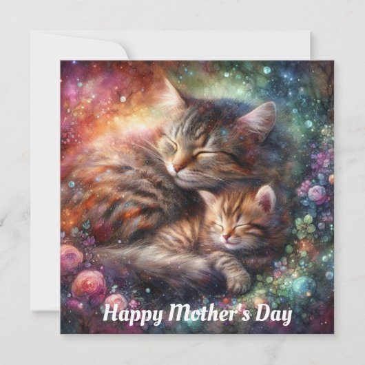 猫感動的母フローラ母の日 カード (正面)