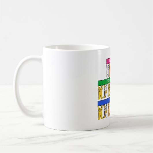 猫感謝していの世話をする コーヒーマグカップ (左)