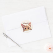 猫感謝してい動物 ラウンドシール (封筒)