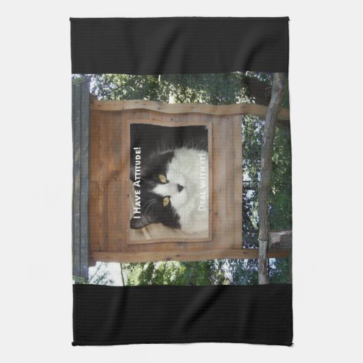 猫態度 キッチンタオル (縦)