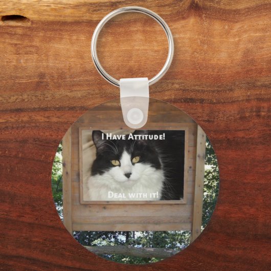 猫態度 キーホルダー (正面)