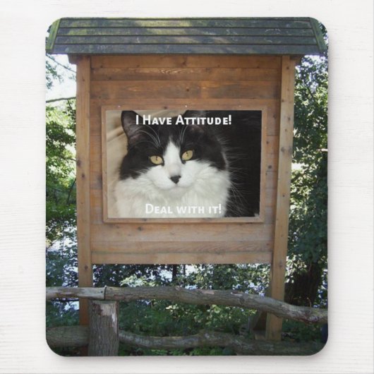 猫態度 マウスパッド (正面)