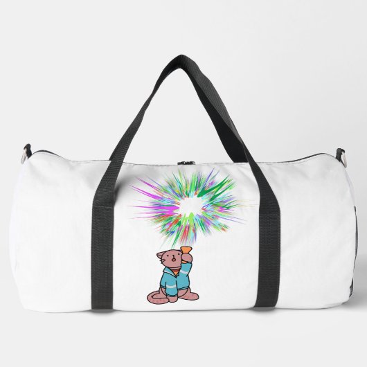 猫懐中電灯 ダッフルバッグ (正面)